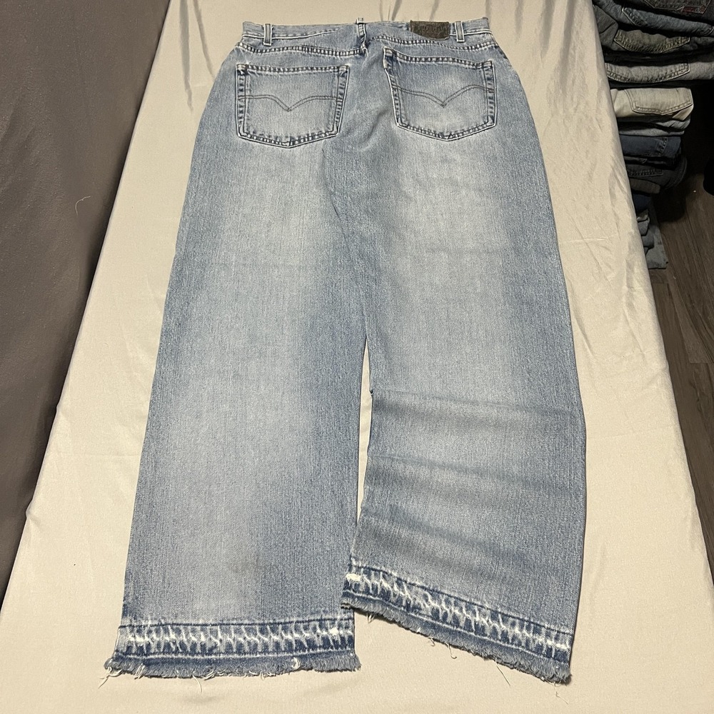 Levis SilverTab Straight + Loose Jeans Mens 34x30 Blue Light Wash Relaxed Denim
